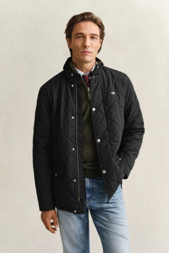 Gesteppte, mittellange Windcheater-Jacke