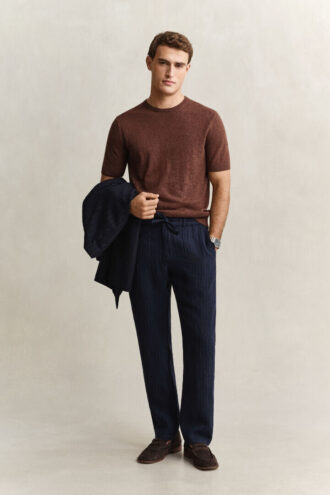 Gestreifte Leinen-Hose