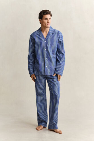 Gestreiftes Pyjama-Set aus Popeline