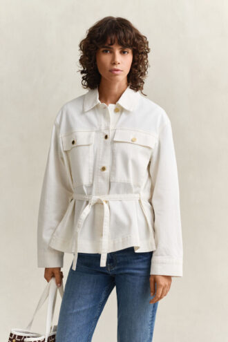 Jeansjacke mit Krawatte