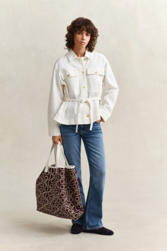 Jeansjacke mit Krawatte
