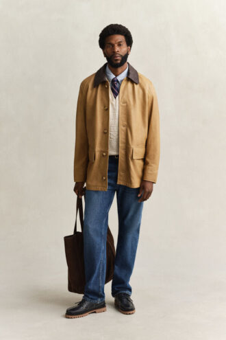 Leder-Decker-Jacke
