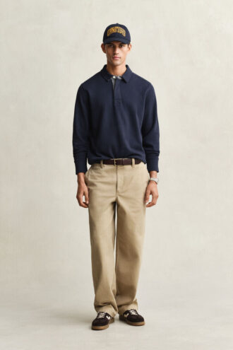 Leichtes Sacker Rib-Polo-Sweatshirt