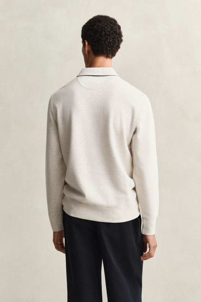 Leichtes Sacker Rib-Polo-Sweatshirt