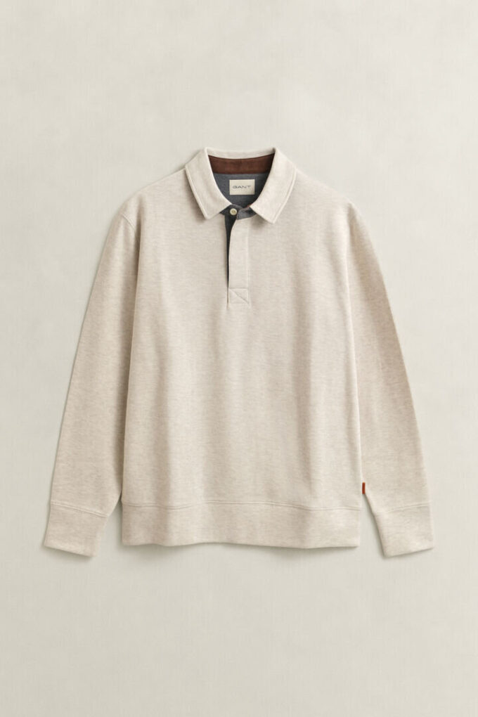 Leichtes Sacker Rib-Polo-Sweatshirt