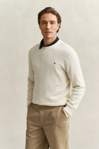 Mini-Pullover mit Rundhalsausschnitt und Zopfmuster