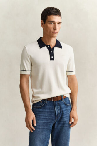 Polo-Pullover aus Baumwolle und Modal
