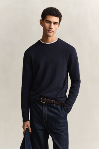 Pullover aus Baumwollmischung mit Rundhalsausschnitt