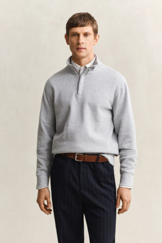 Sacker Rib Sweatshirt mit halbem Reißverschluss