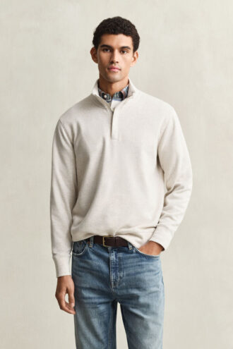 Sacker Rib Sweatshirt mit halbem Reißverschluss