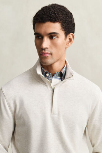 Sacker Rib Sweatshirt mit halbem Reißverschluss