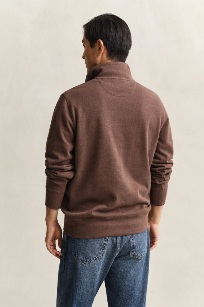 Sacker Rib Sweatshirt mit halbem Reißverschluss