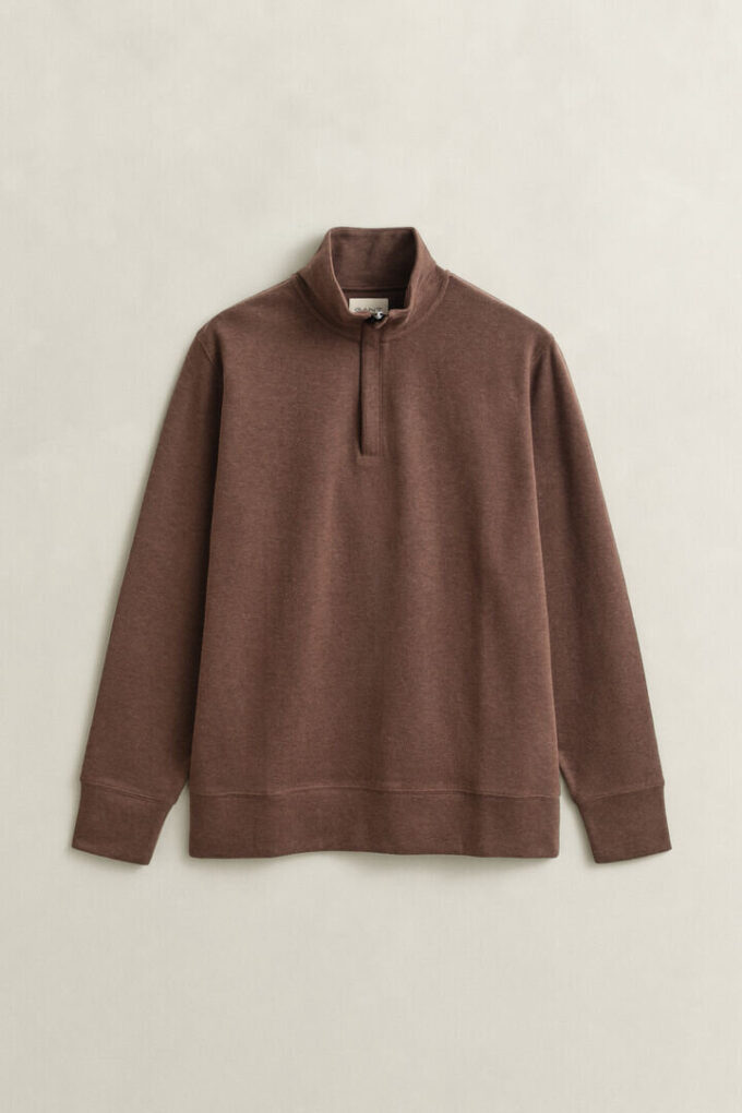 Sacker Rib Sweatshirt mit halbem Reißverschluss