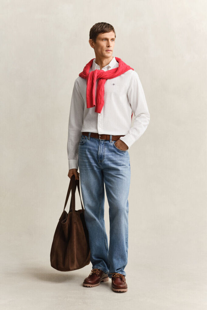 Seersucker-Hemd in Regular Fit