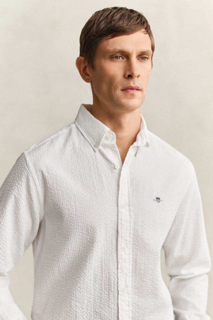Seersucker-Hemd in Regular Fit
