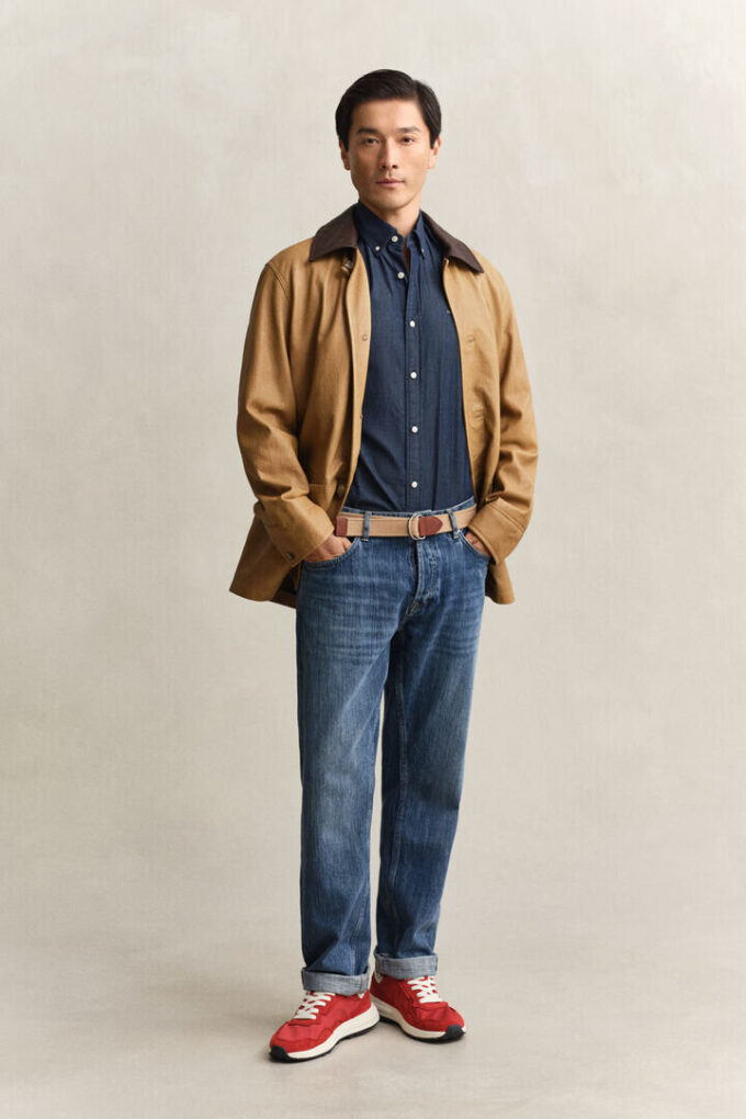 Slim-Fit-Hemd in Indigo
