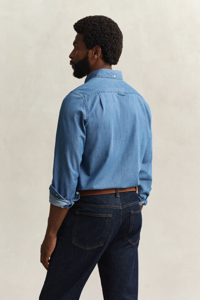 Slim-Fit-Hemd in Indigo