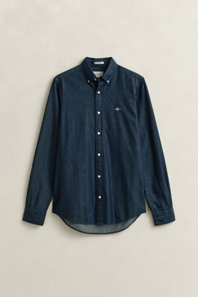 Slim-Fit-Hemd in Indigo