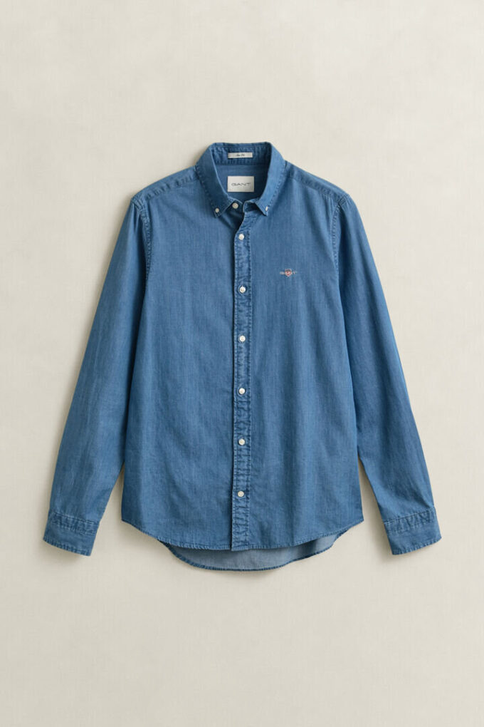 Slim-Fit-Hemd in Indigo