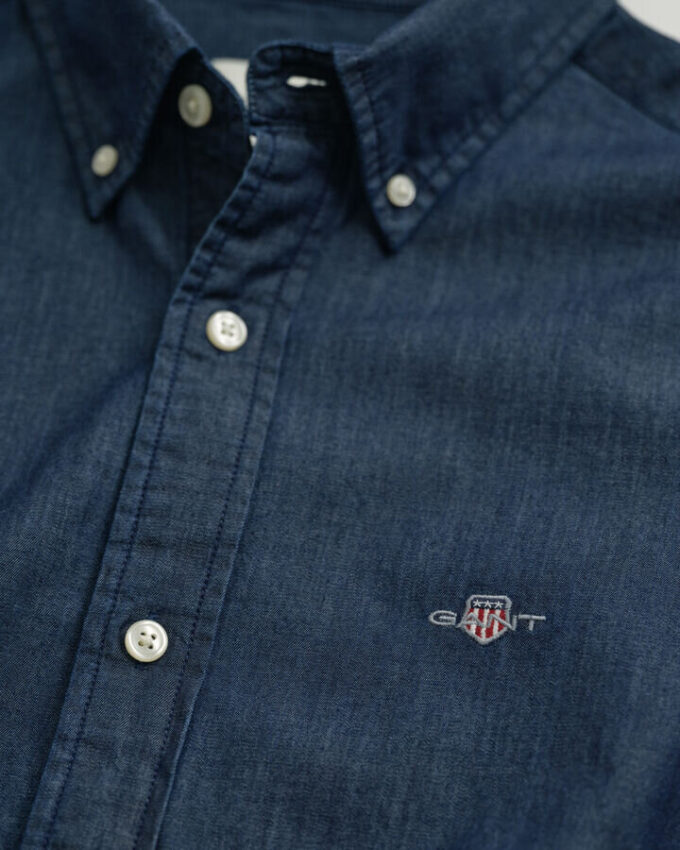 Slim-Fit-Hemd in Indigo